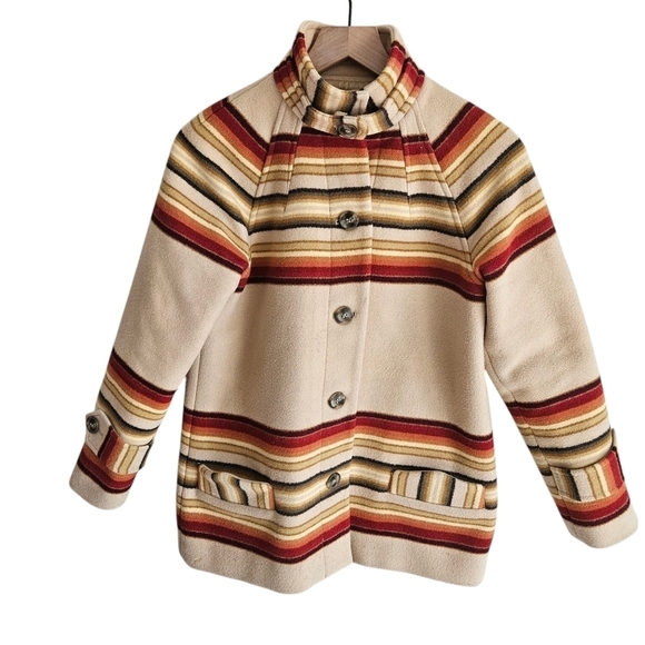 Pendleton Camp Stripe Wool Toboggan Coat - Picture 1 of 15